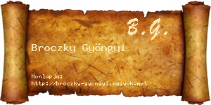 Broczky Gyöngyi névjegykártya