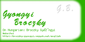 gyongyi broczky business card